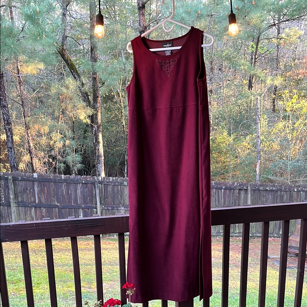 Coldwater Creek Red Sleeveless Sheath Maxi Dress